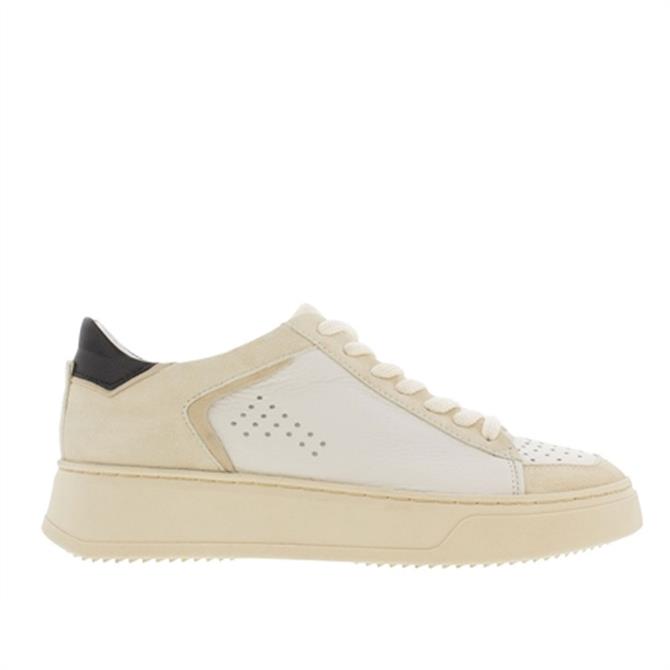 Carl Scarpa Rico Cream and Black Chunky Lace-Up Trainers